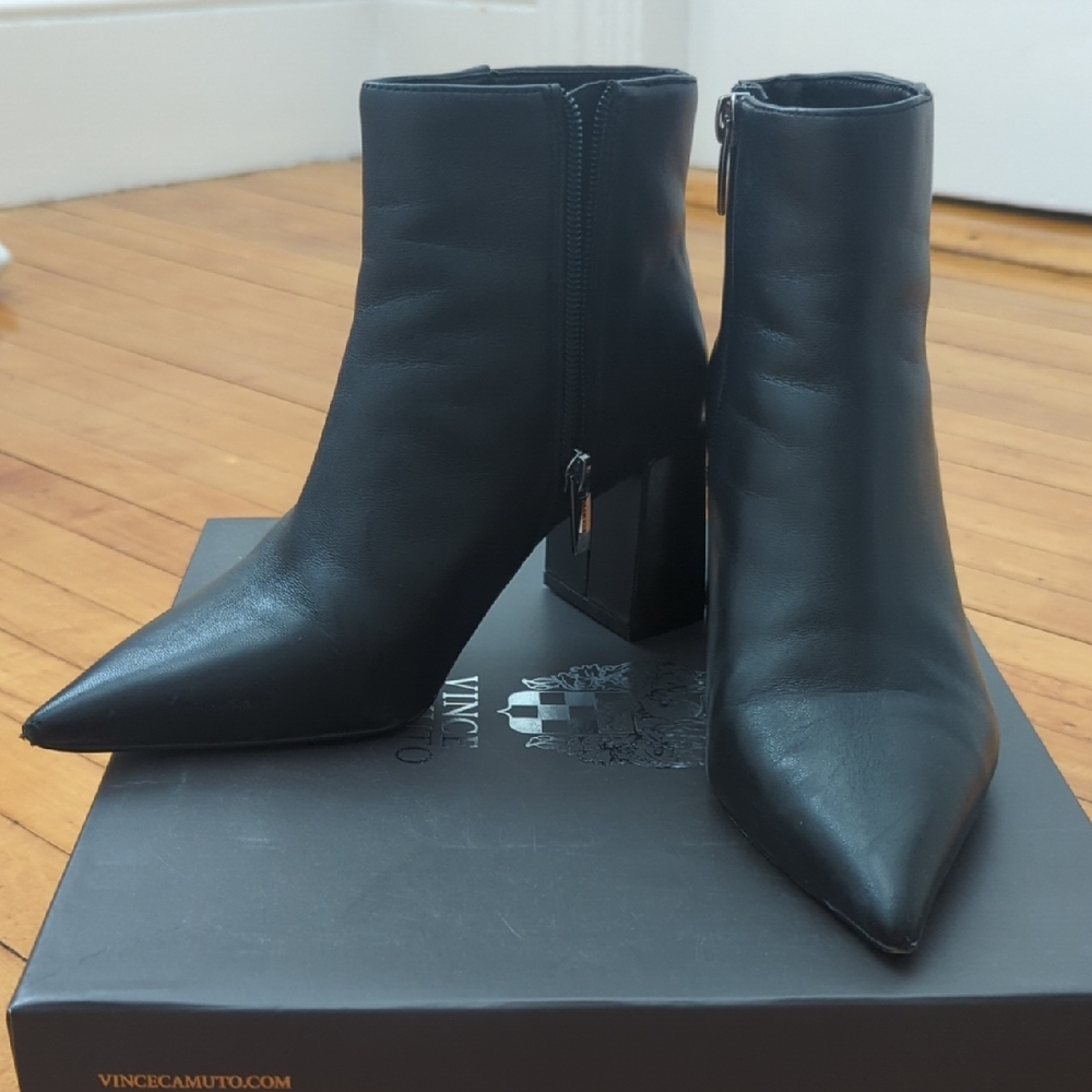 Vince Camuto Sleek Black Ankle Booties